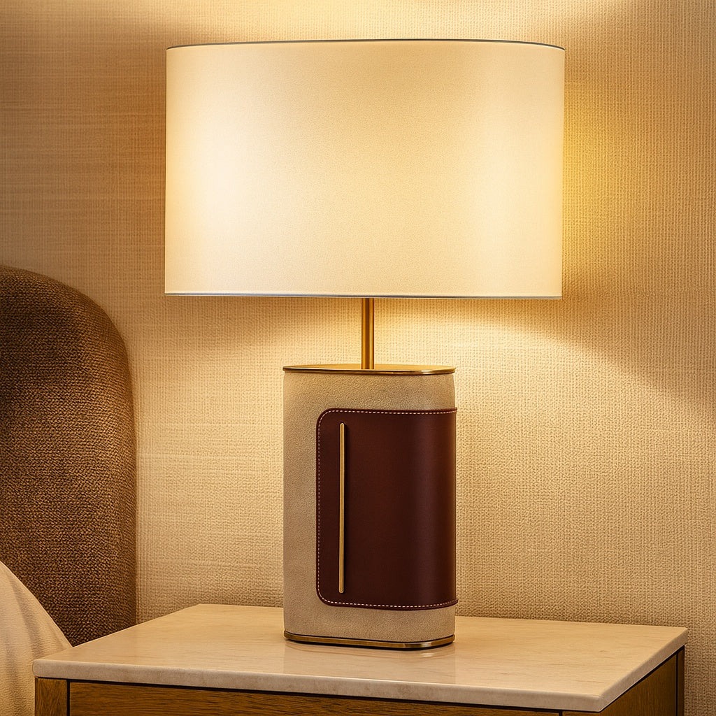 lampa lycra baza din piele si material textil, 40 cm x 65 cm, homedit - Image 3