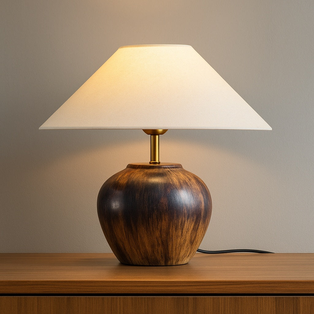 lampa diner, 40 x 36 cm, abajur textil si baza ceramica, homedit - Image 4