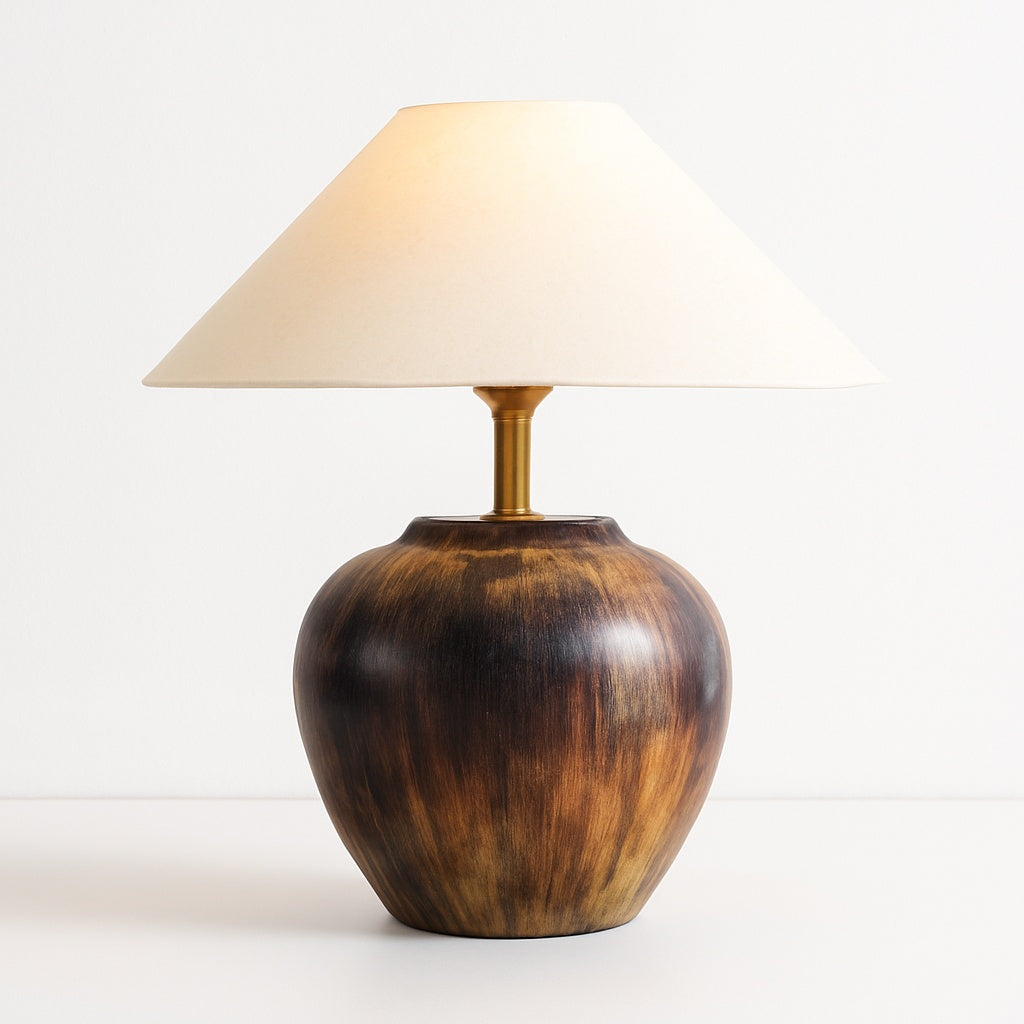 lampa diner, 40 x 36 cm, abajur textil si baza ceramica, homedit - Image 2