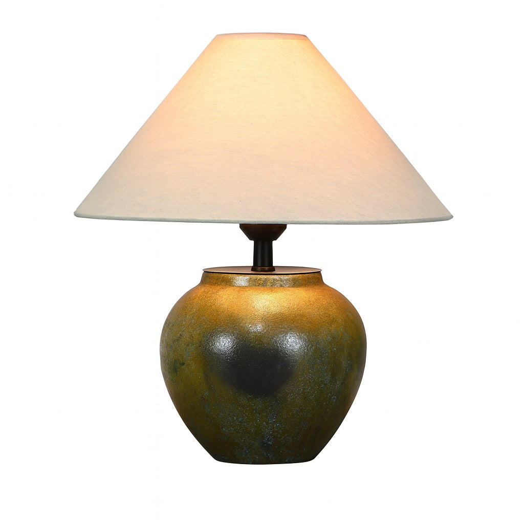 lampa ceramica eros cu abajur textil, 43 x 36 cm, homedit - Image 2