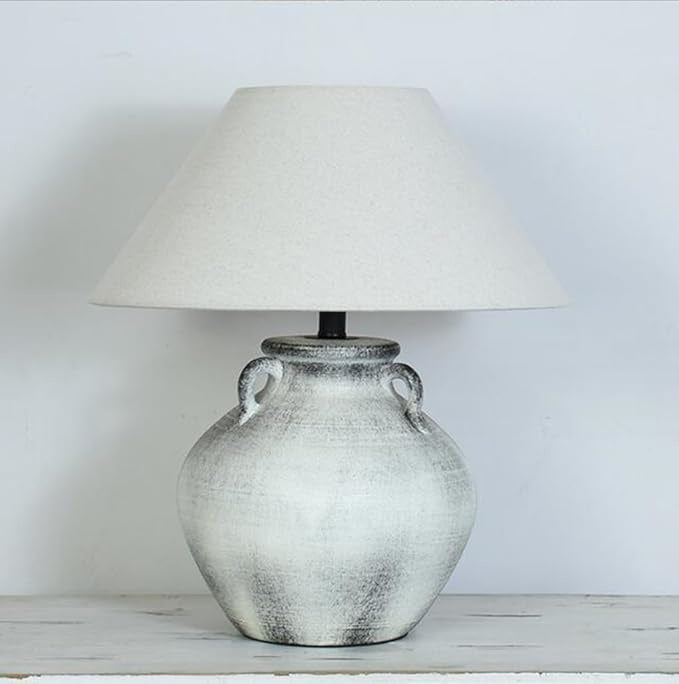 lampa ceramica cu abajur textil cupra, 51 x45 cm, homedit - Image 3