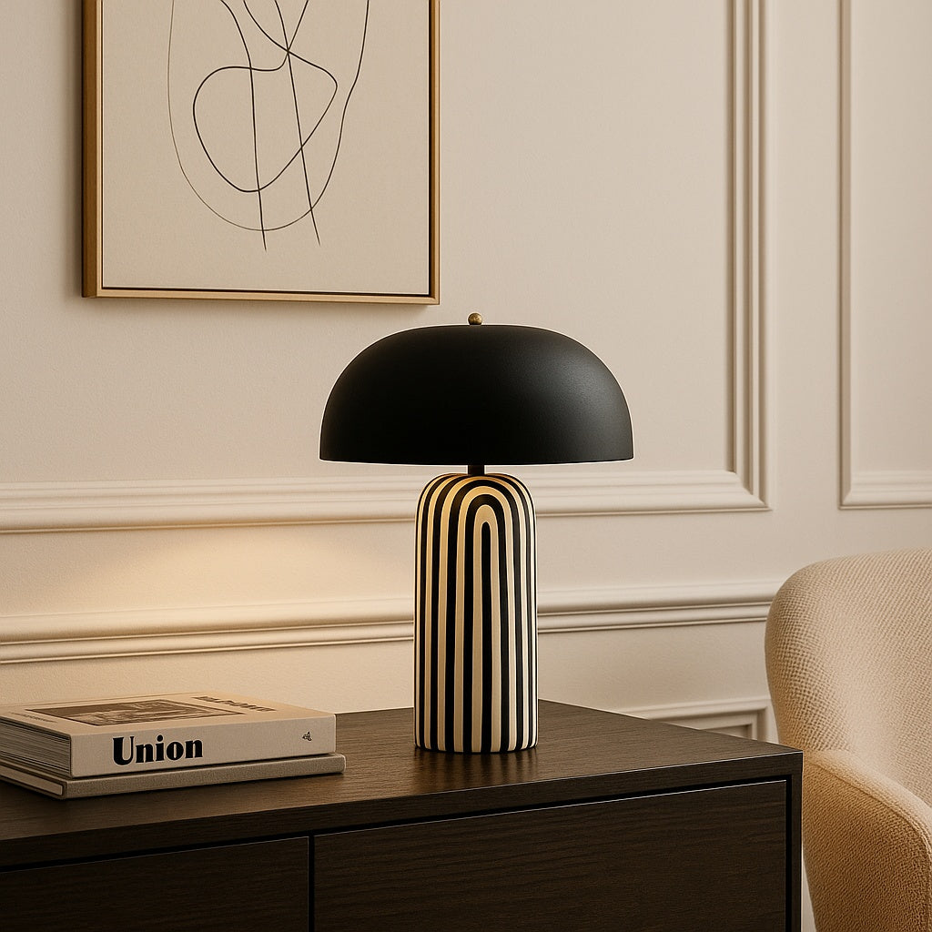 lampa ceramica zebra, design grafic, 45 x 28 cm,  homedit - Image 3