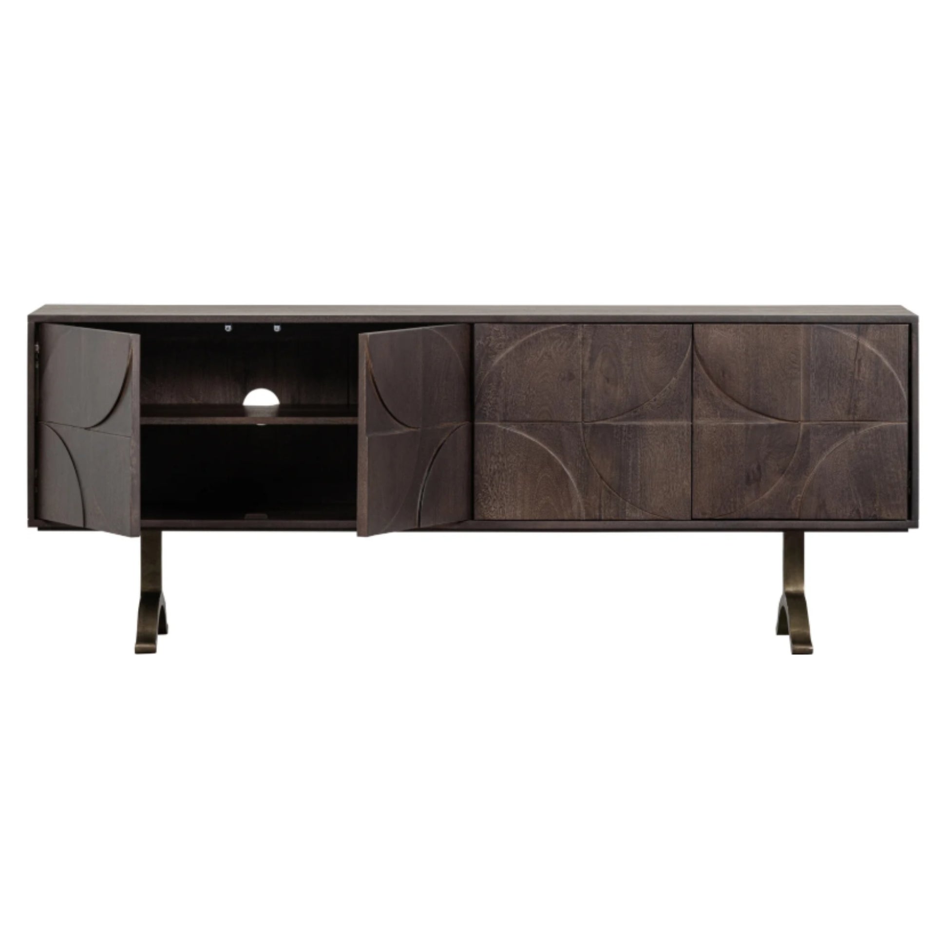 comoda tv lemn de mango geoda, 70 x 180 x 40 cm, homedit - Image 4