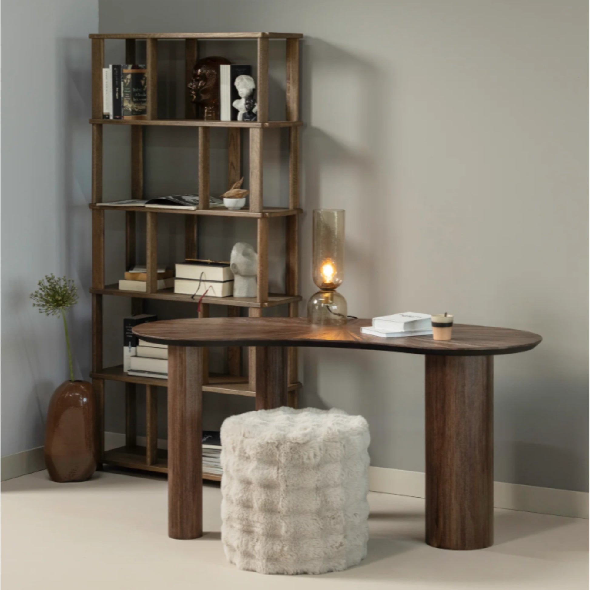 biblioteca stejar nero, 186 x 90 x 30 cm, homedit - Image 6