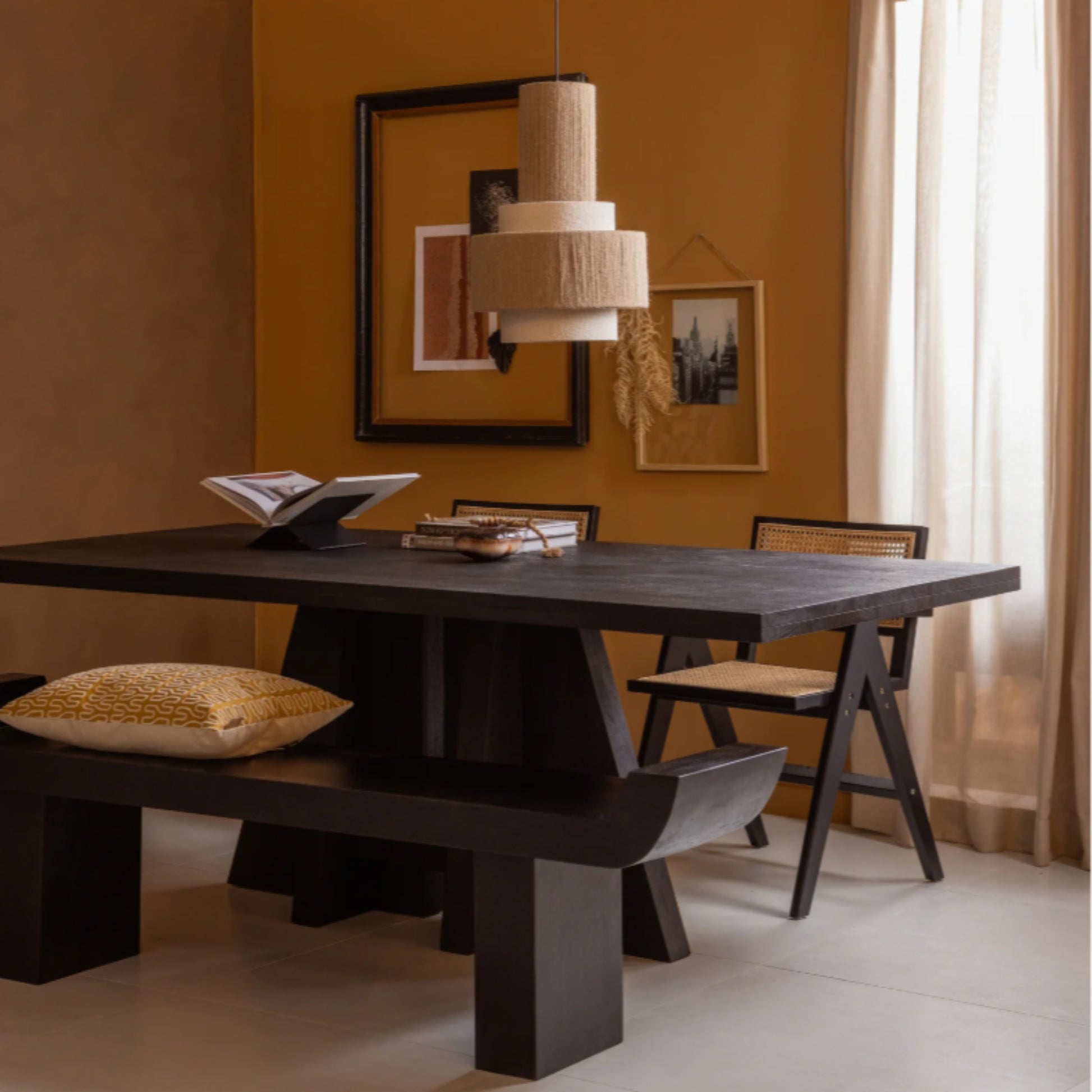 banca samy lemn masiv de mango, 35 x 183 x 53 cm, homedit - Image 5