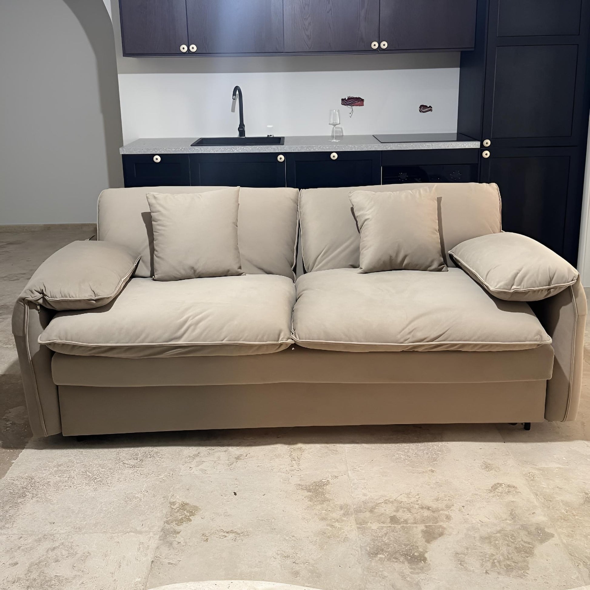 Canapea extensibila 202 cm, catifea premium, Helsinki, Homedit - Image 3