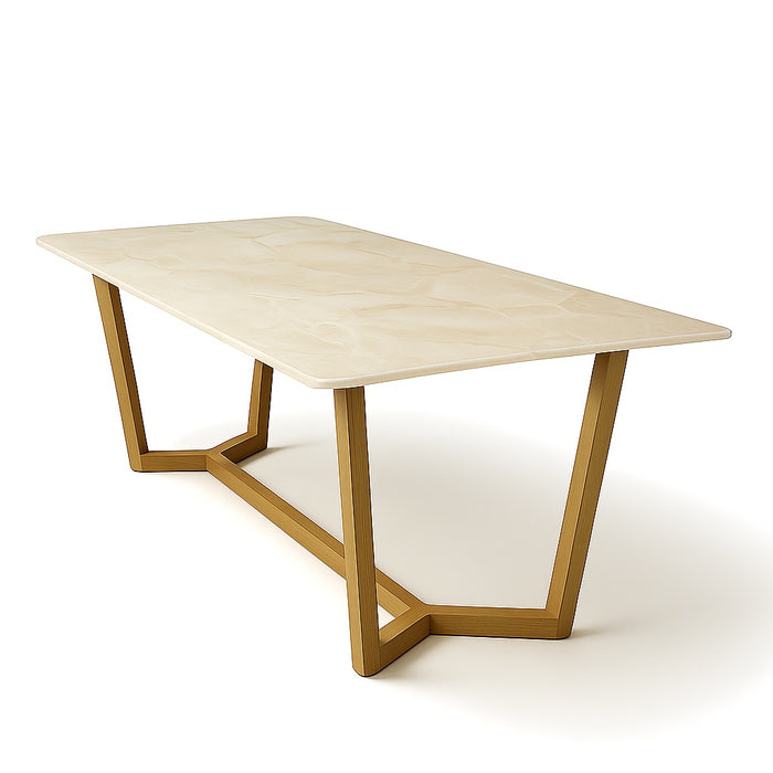 Masa dining gold squarel, masa living piatra naturala premium, Homedit - Image 3