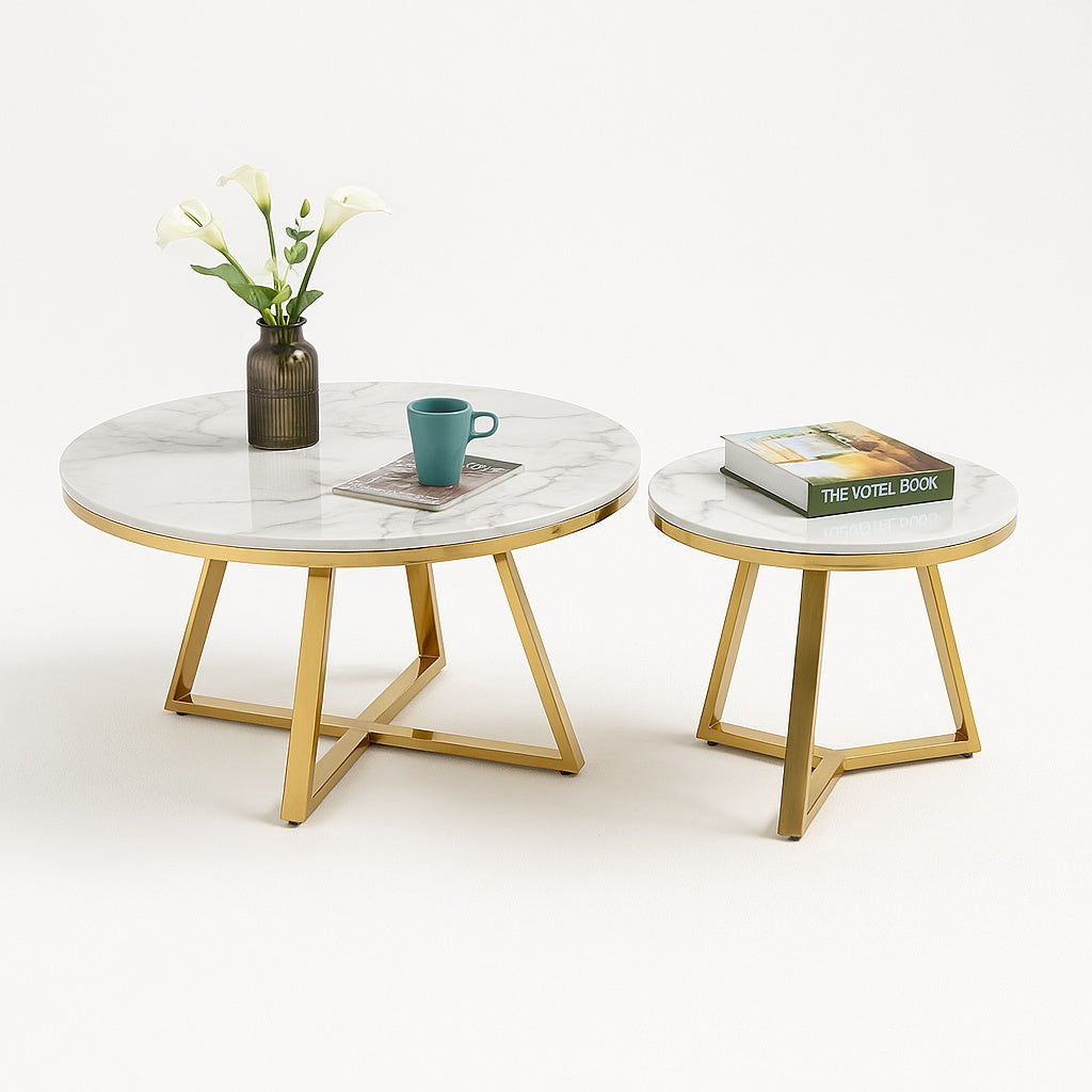 set masa cafea premium, 80 x 44 cm / 50 x 55 cm nest, Homedit - Image 2