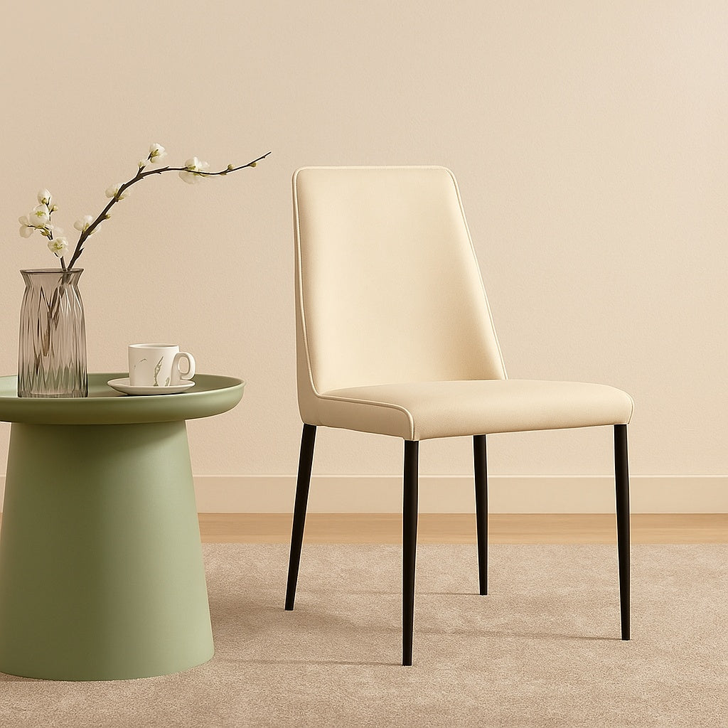 Scaun piele bej trafic intens, scaun horeca Fellini 81,5 x 45 x 42 cm, Homedit - Image 4