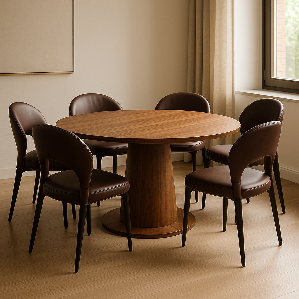 Scaun Decco, piele maro, 78 (46) x 53 x 56 cm, Homedit - Image 4