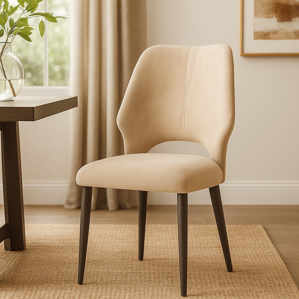 Scaun catifea bej cora, 89 cm x 45 cm, Homedit - Image 3