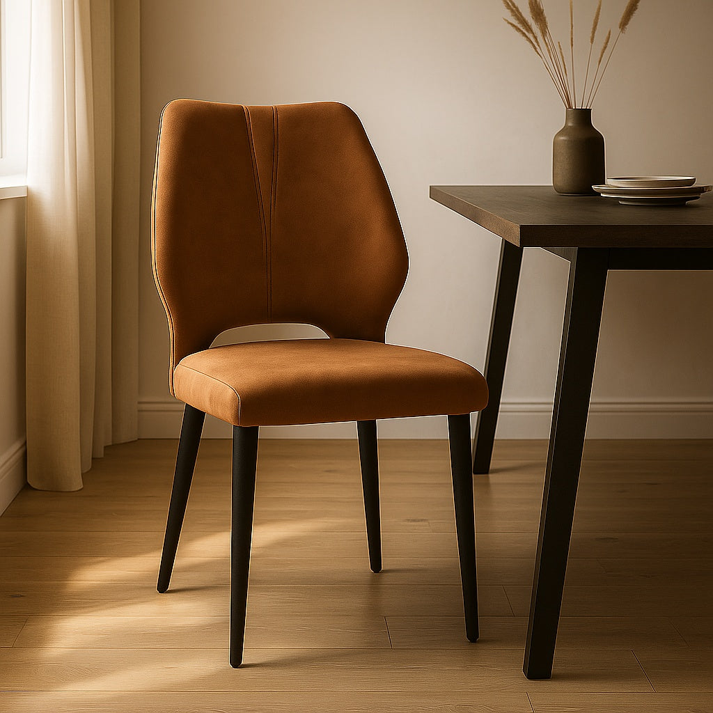 Scaun catifea maro cora, 89 cm x 45 cm, Homedit - Image 3