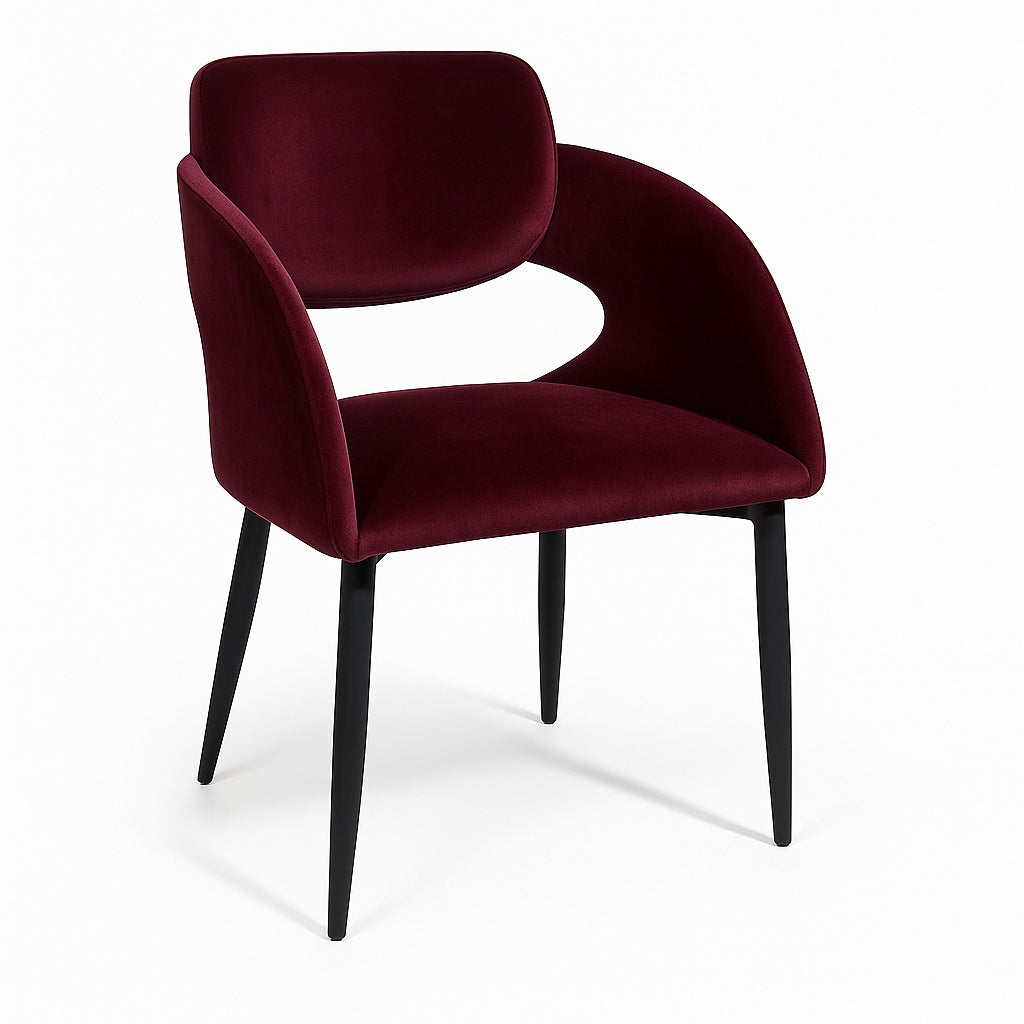 Scaun burgundy velvet Lora 75.5 cm x 50 cm, Homedit - Image 2