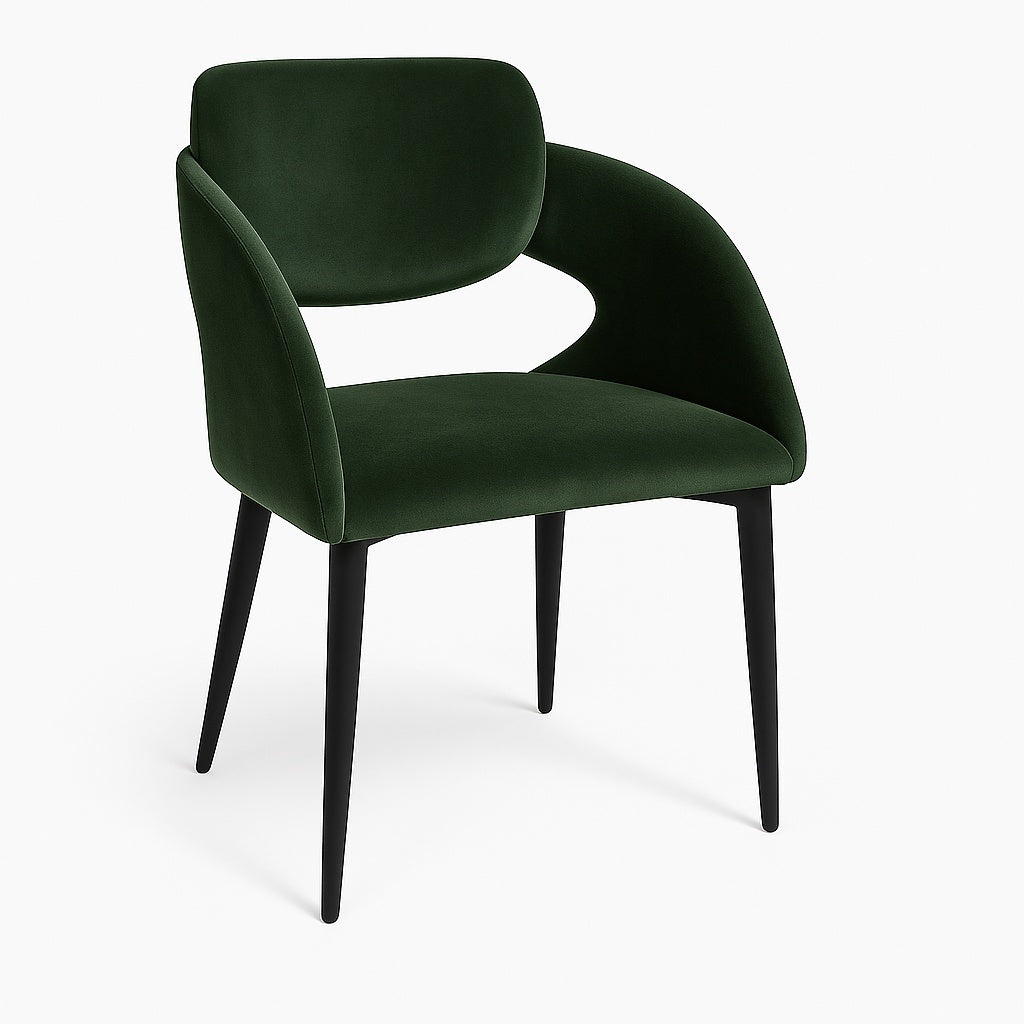 Scaun dark green velvet Lora 75.5 cm x 50 cm, Homedit - Image 2