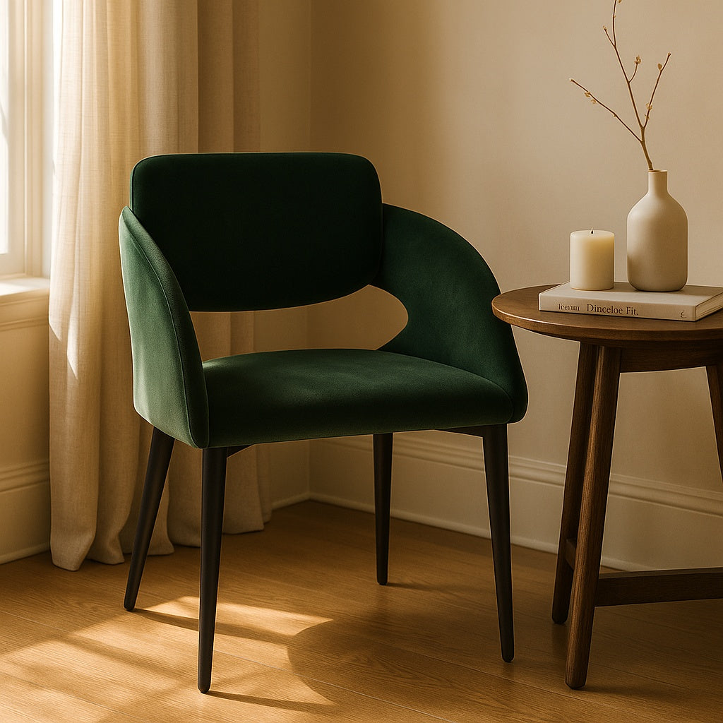 Scaun dark green velvet Lora 75.5 cm x 50 cm, Homedit - Image 3