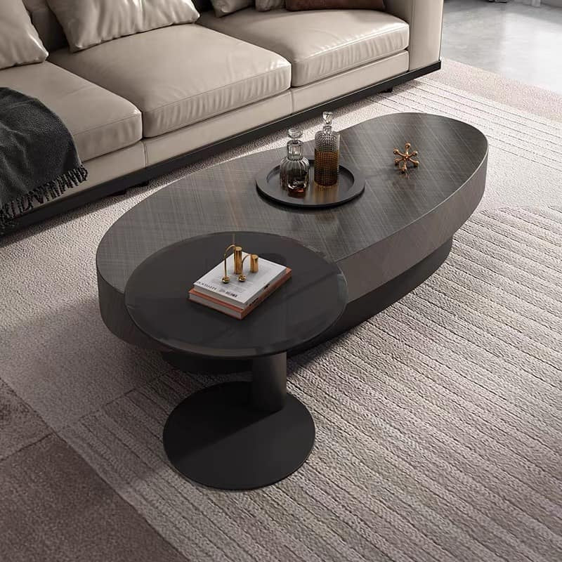 Set masa cafea 120 cm + 60 cm Alt Carbon masa living,  Homedit - Image 3