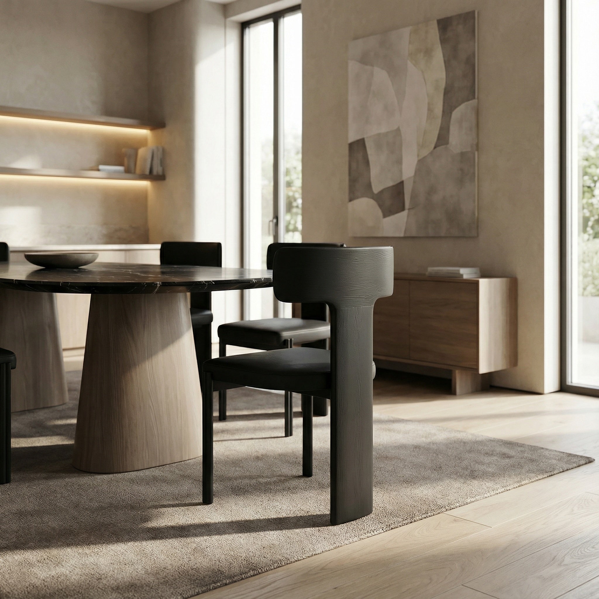 scaun torsia, lemn de frasin si pele, homedit - Image 4