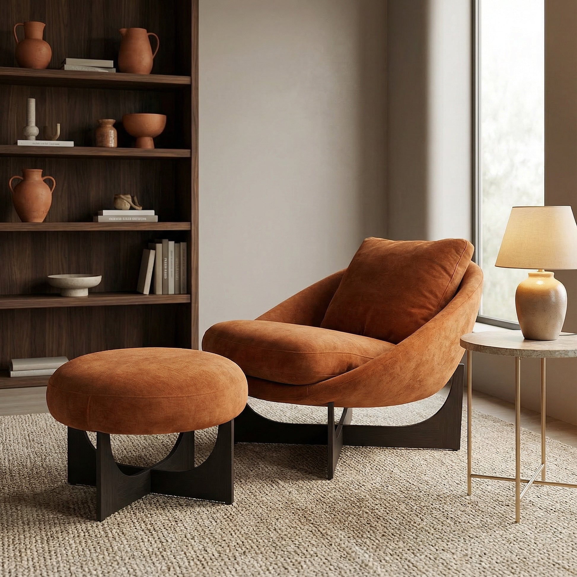 fotoliu siena arc, otel carbon si catifea, homedit - Image 3