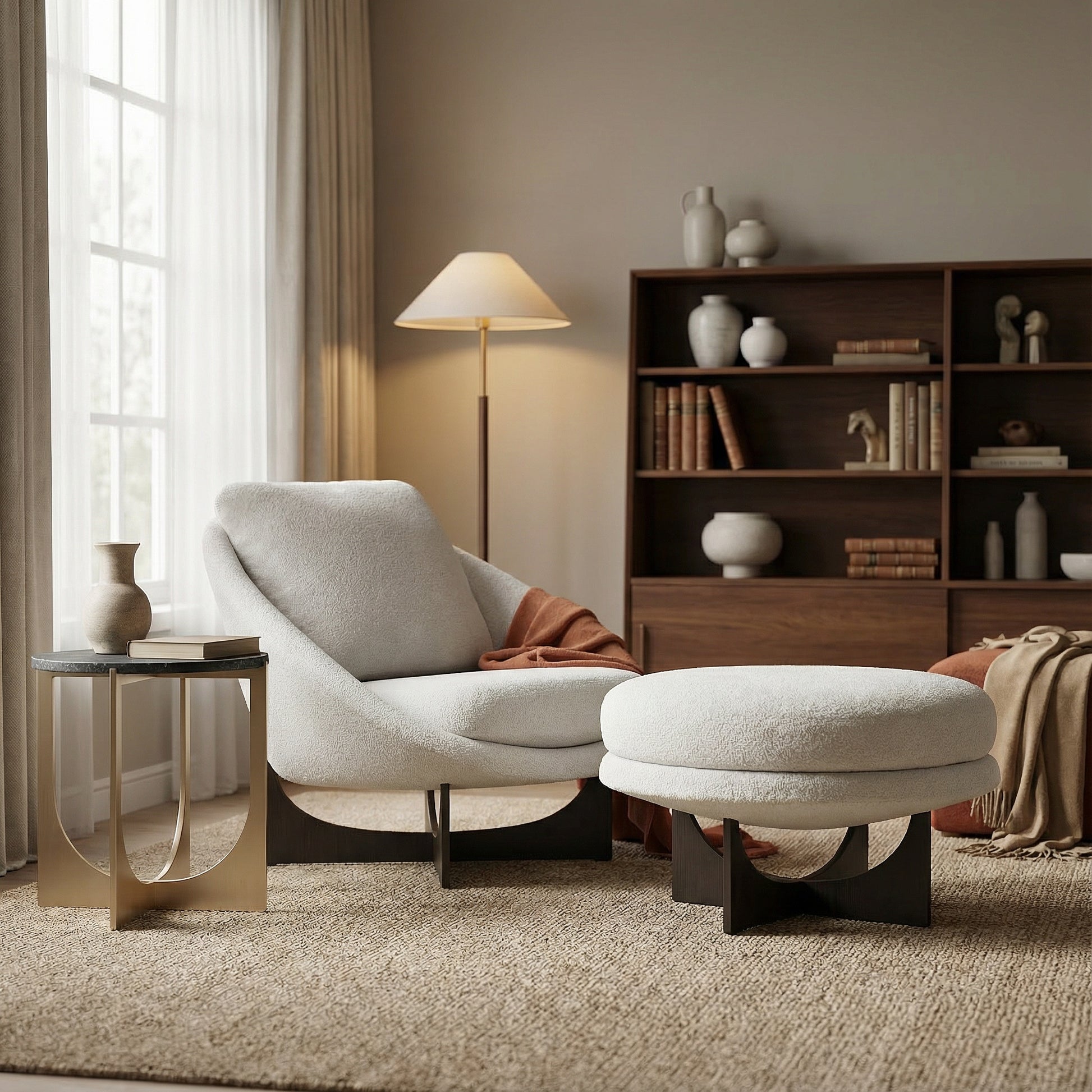 fotoliu sierra arc, catifea gri, homedit - Image 3