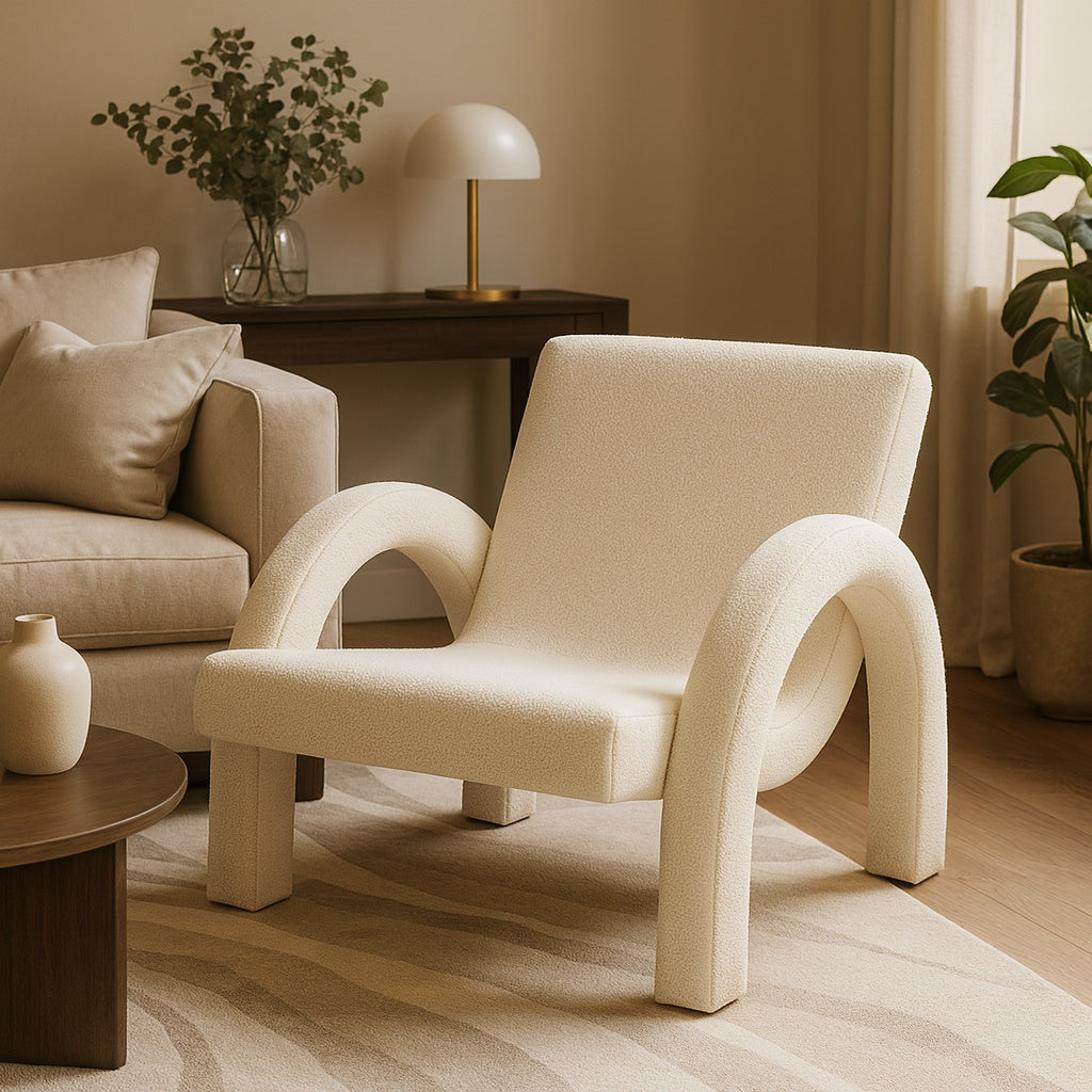 fotoliu luma, boucle 57 x 90 x 76 cm, homedit - Image 3