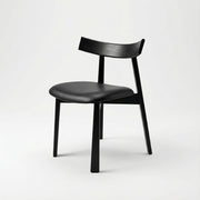 Scaun premium Golian din lemn masiv, piele negru, Homedit - Image 2