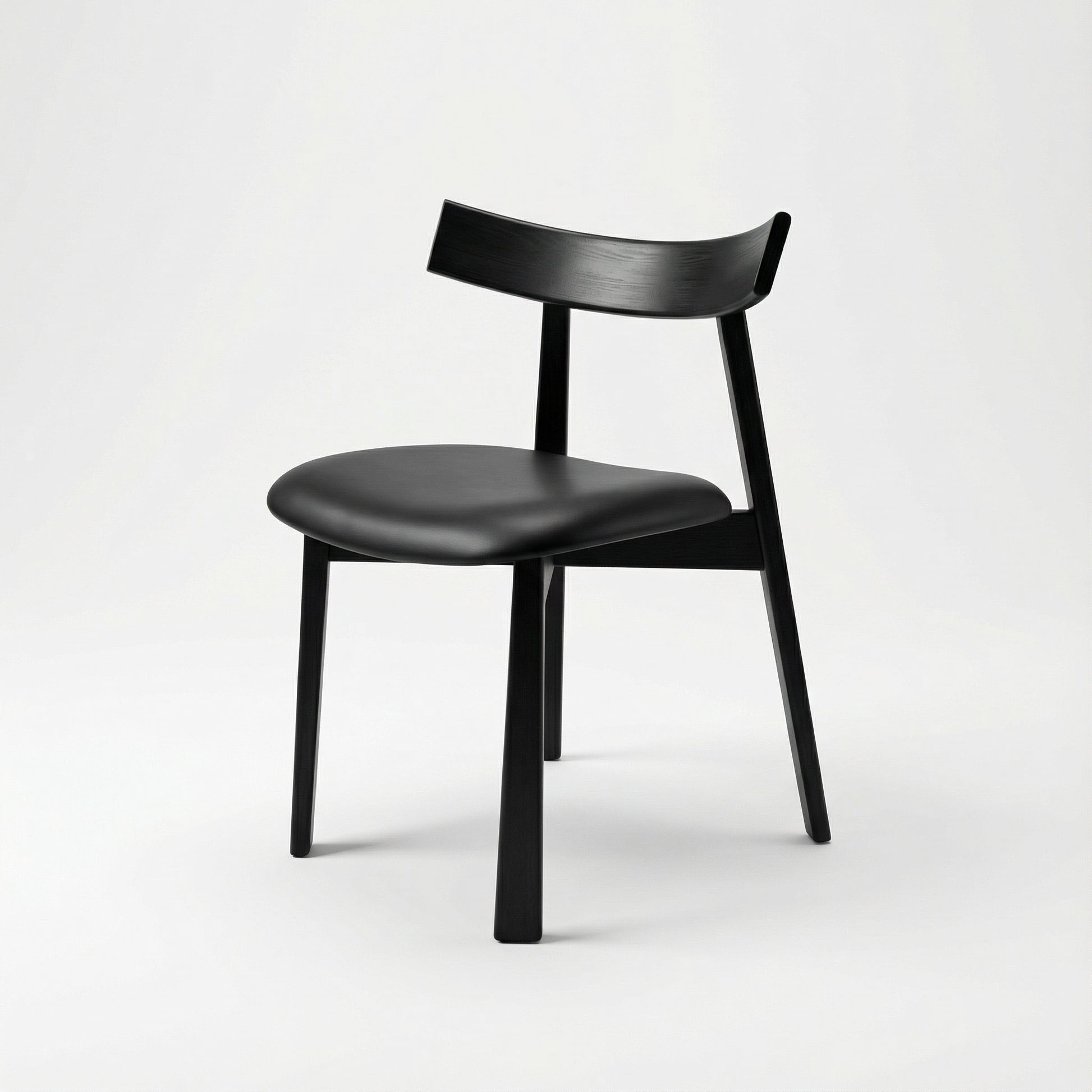 Scaun premium Golian din lemn masiv, piele negru, Homedit - Image 2