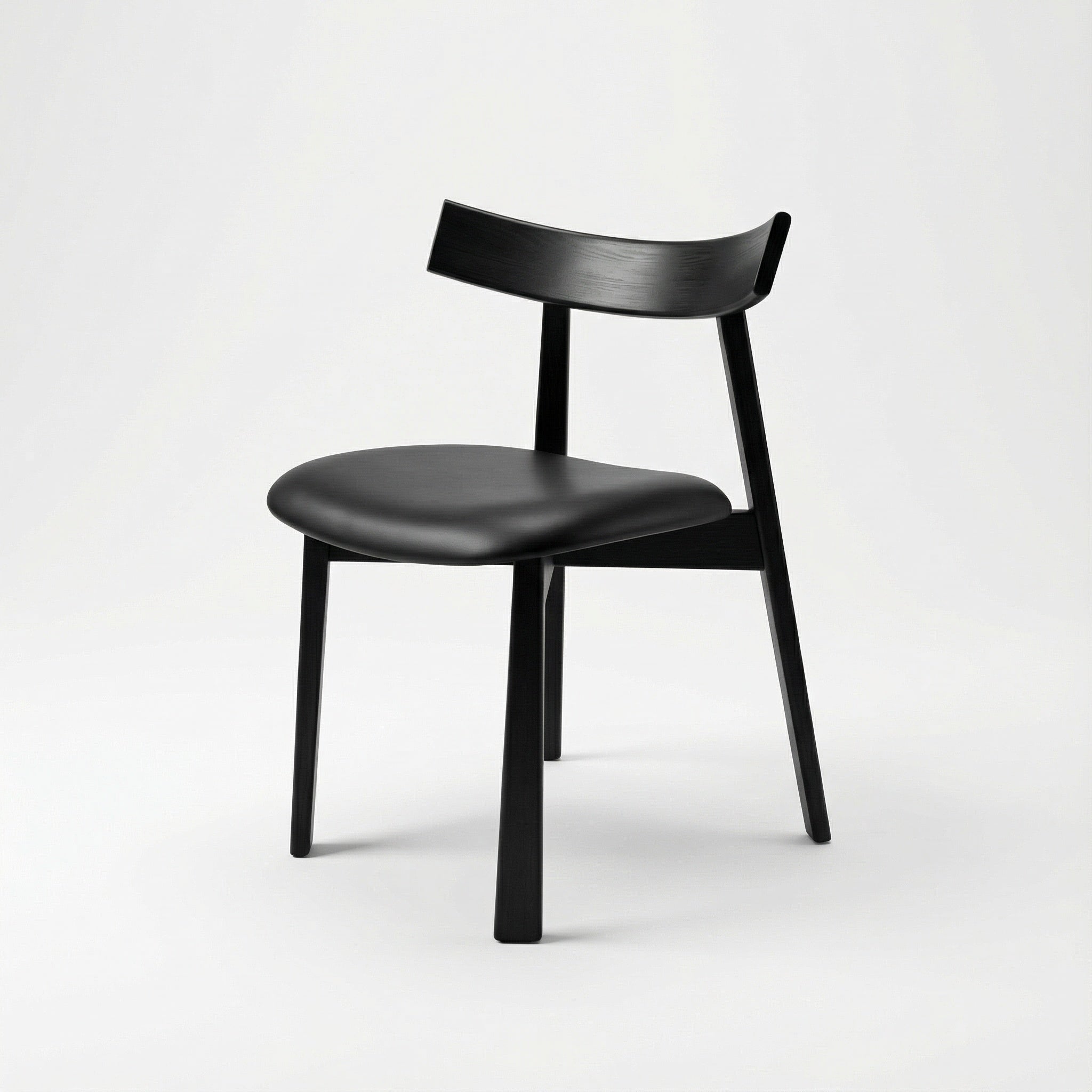 Scaun premium Golian din lemn masiv, piele negru, Homedit - Image 2