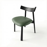 Scaun premium Golian din lemn masiv, piele verde, Homedit - Image 2