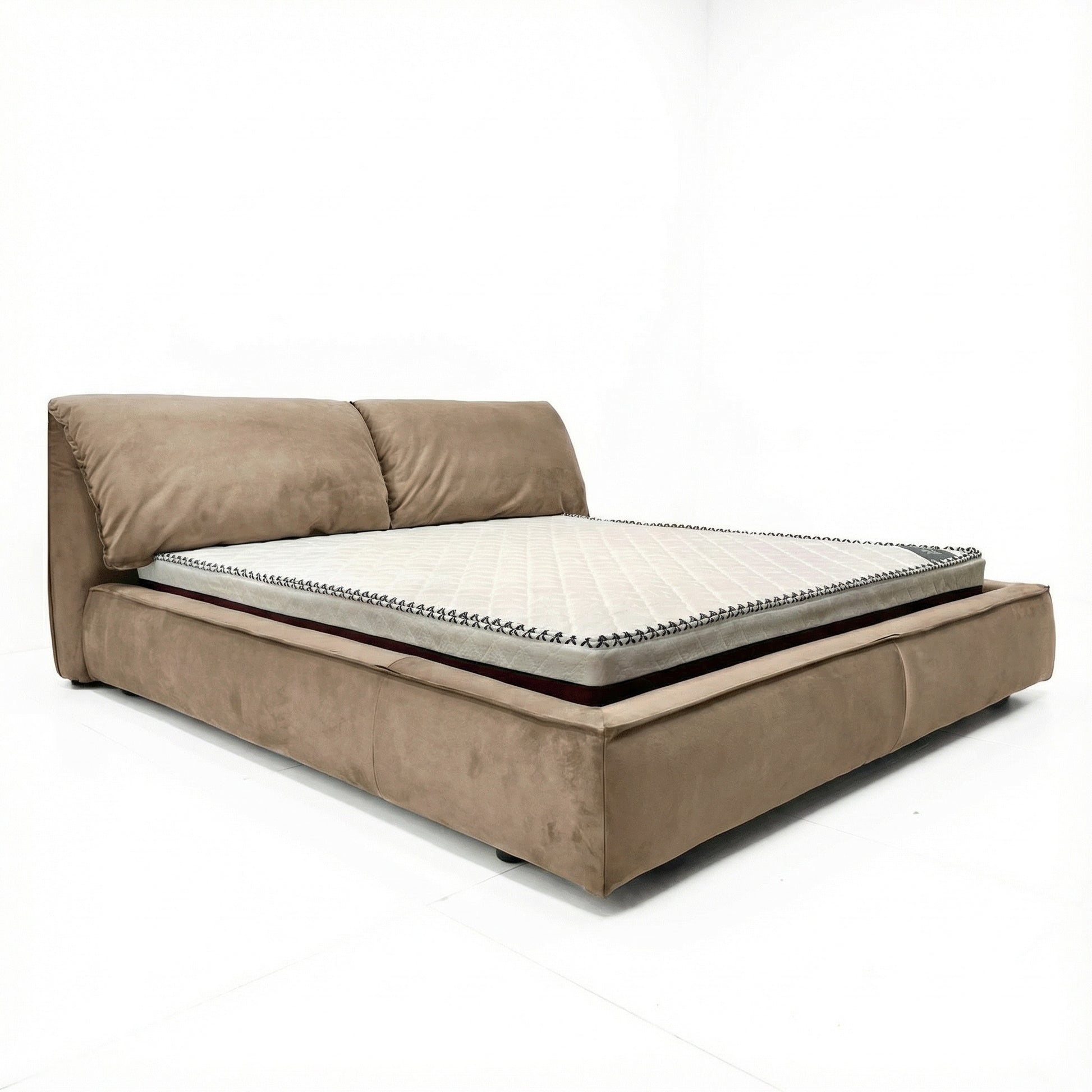 Pat catifea anti pata bej cu lada pneumatica pentru depozitare, Martha, Homedit - Image 2