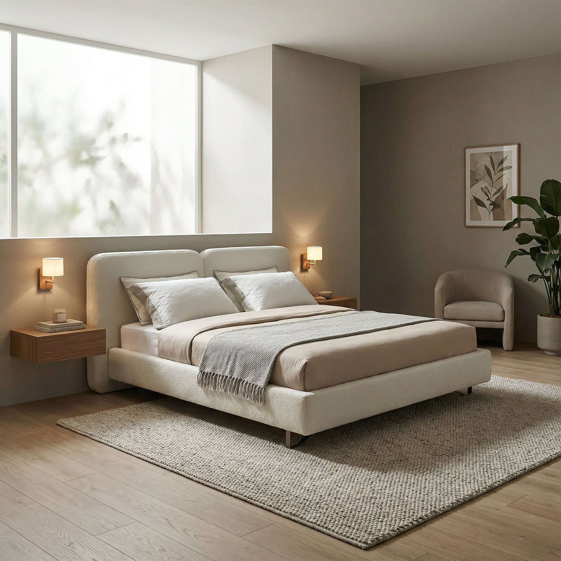 pat alveo cu tablie, tapitat  210 × 182 × 106 cm, homedit - Image 3