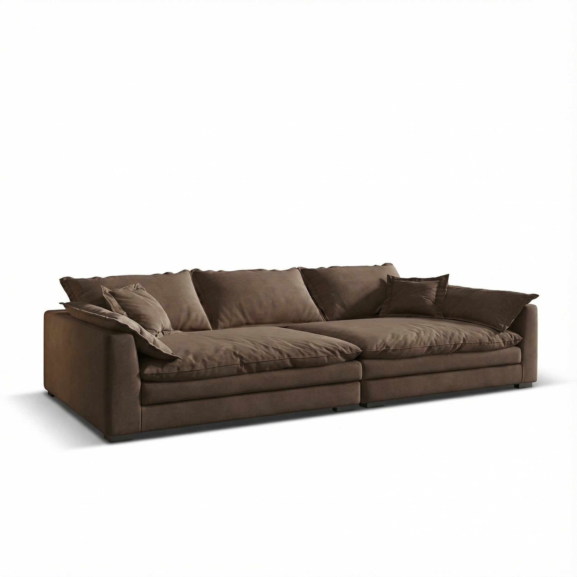 Canapea Alyma, maro, topper si material tehnologic anti pata, Homedit - Image 2