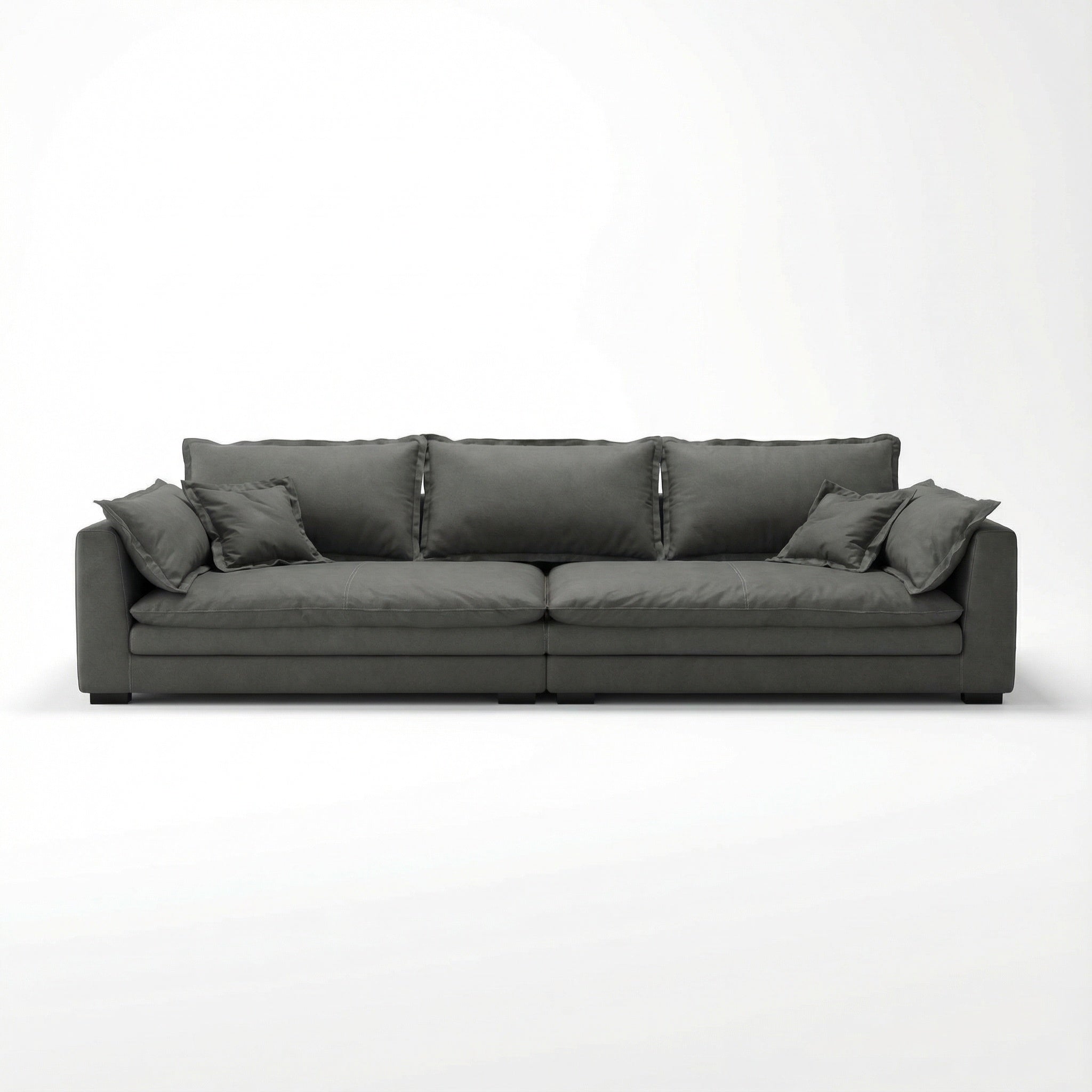 Canapea Alyma, gri inchis, topper si material tehnologic anti pata, Homedit - Image 2