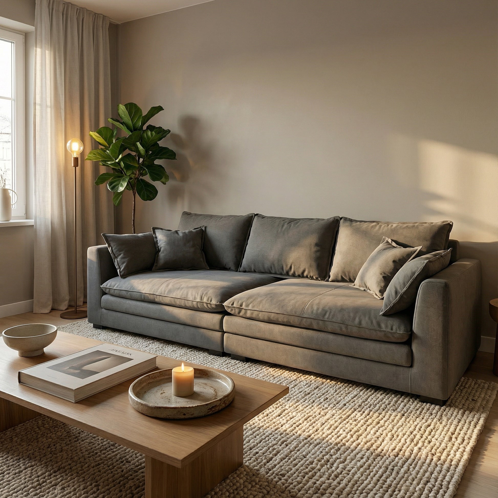 Canapea Alyma, gri inchis, topper si material tehnologic anti pata, Homedit - Image 3