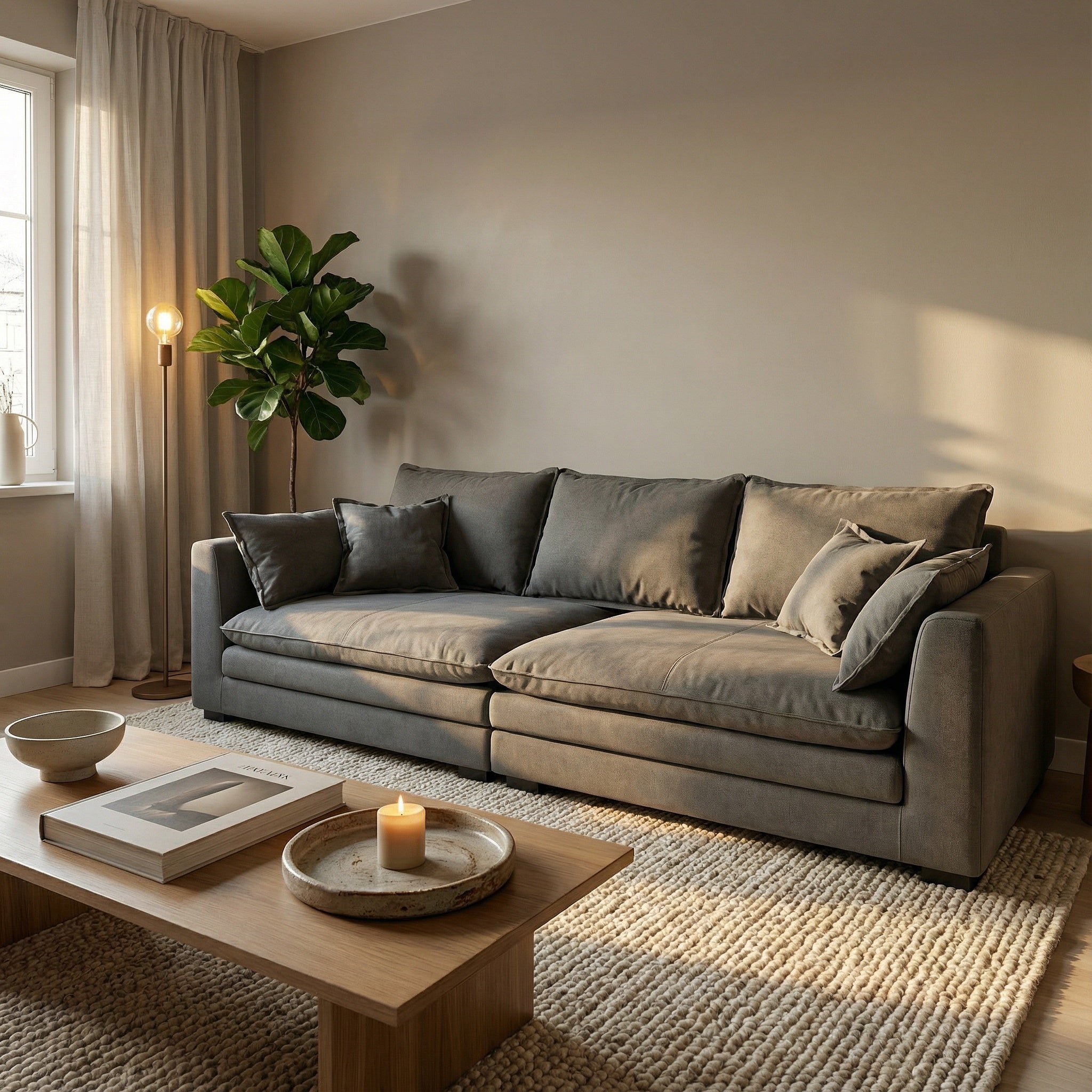 Canapea Alyma, gri inchis, topper si material tehnologic anti pata, Homedit - Image 3