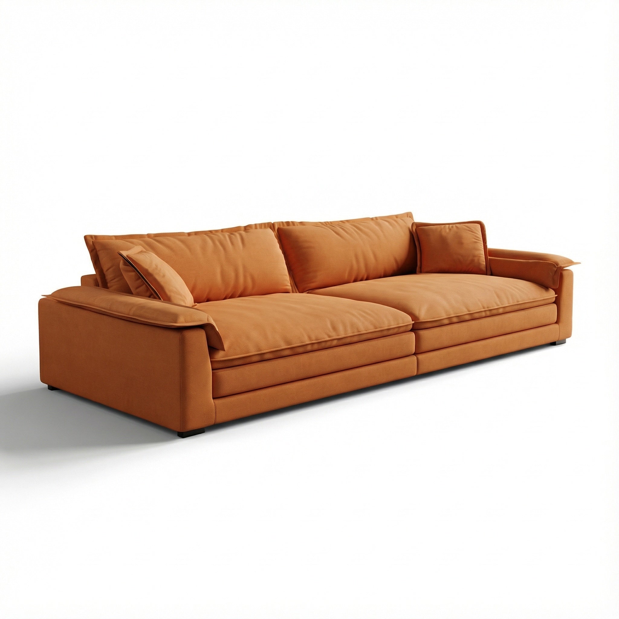 Canapea Alyma, portocaliu, topper si material tehnologic anti pata, Homedit - Image 2