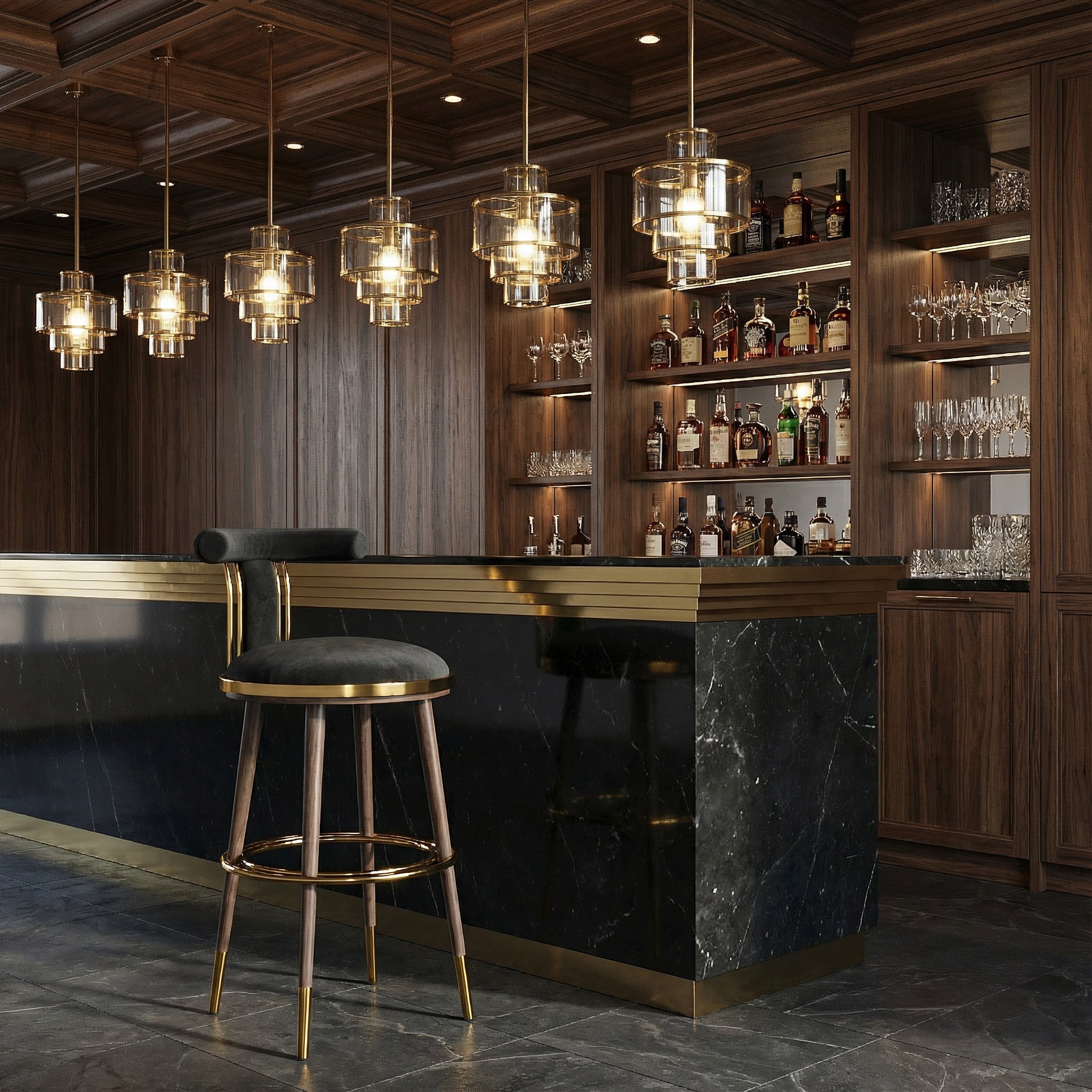 Scaun de bar otel galvanizat Brew negru, inaltime sezut 75 cm, Homedit - Image 3
