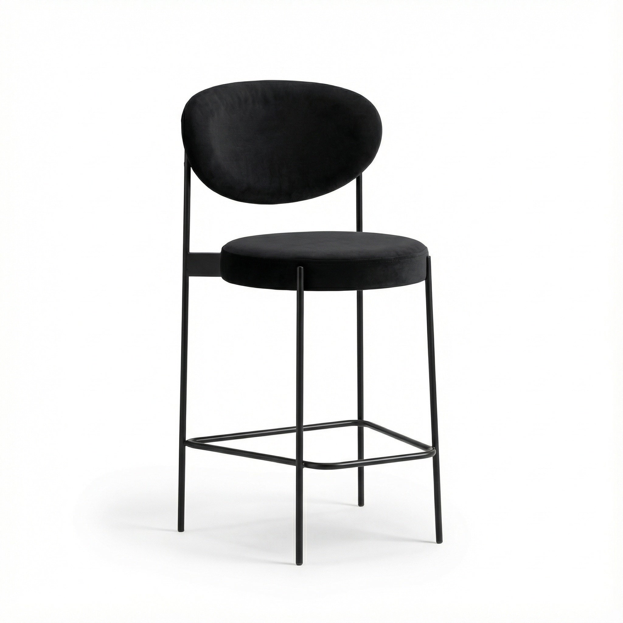 Scaun de bar 120 cm catifea neagra Loft, Homedit - Image 2