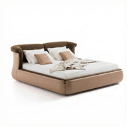 pat tapitat cu somiera rona, piele si textil, homedit - Image 2