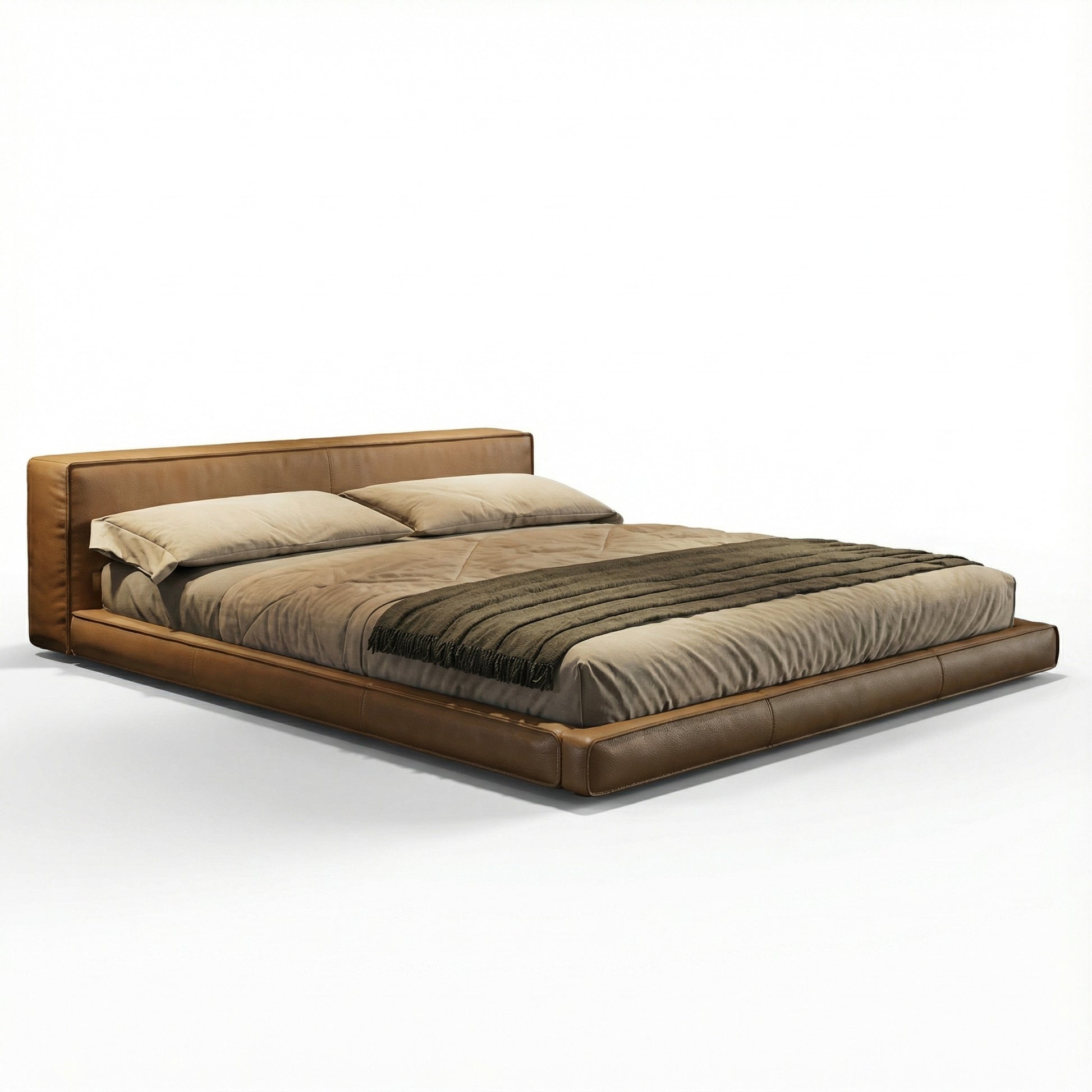 pat cu somiera tapitat piele microfibra, lior, homedit - Image 2