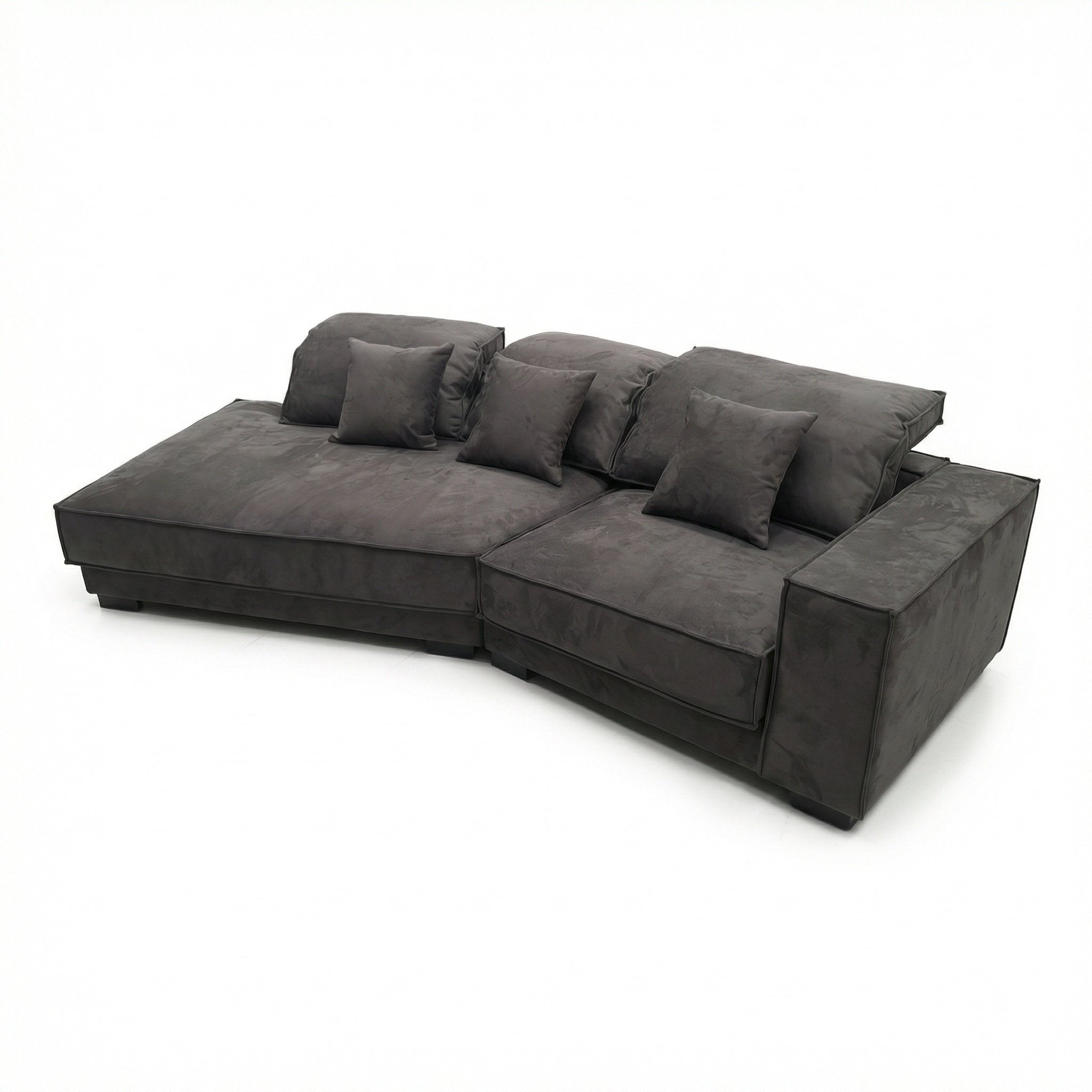 Coltar 320 cm catifea gri premium Grandio, Homedit - Image 2