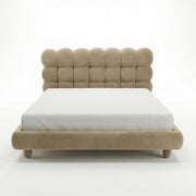 Pat cu somiera, lemn masiv si catifea 180 x 200 cm, pat  Mira Homedit - Image 2