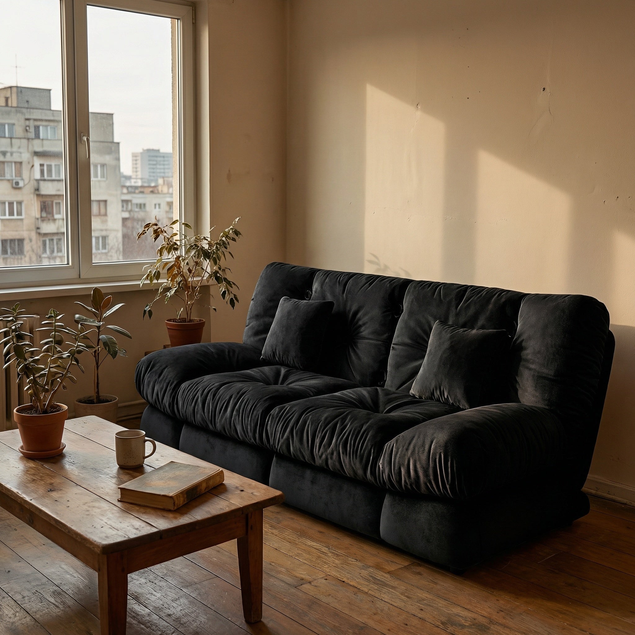 Canapea extensibila catifea Camel plus, canapea cu depozitare, Homedit - Image 5