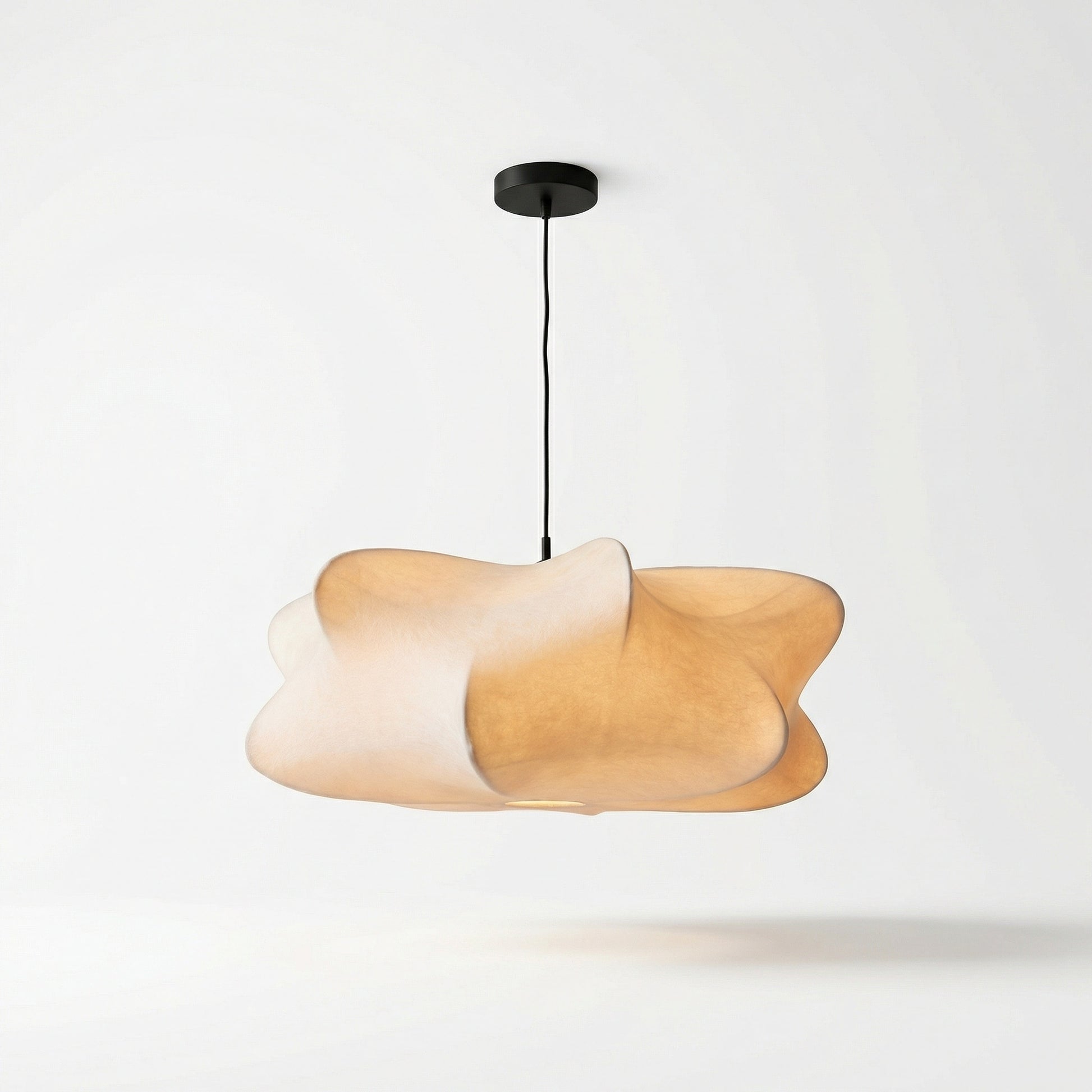 lampa suspendata lunea, 60 × 28 cm abajur din mătase, homedit - Image 2