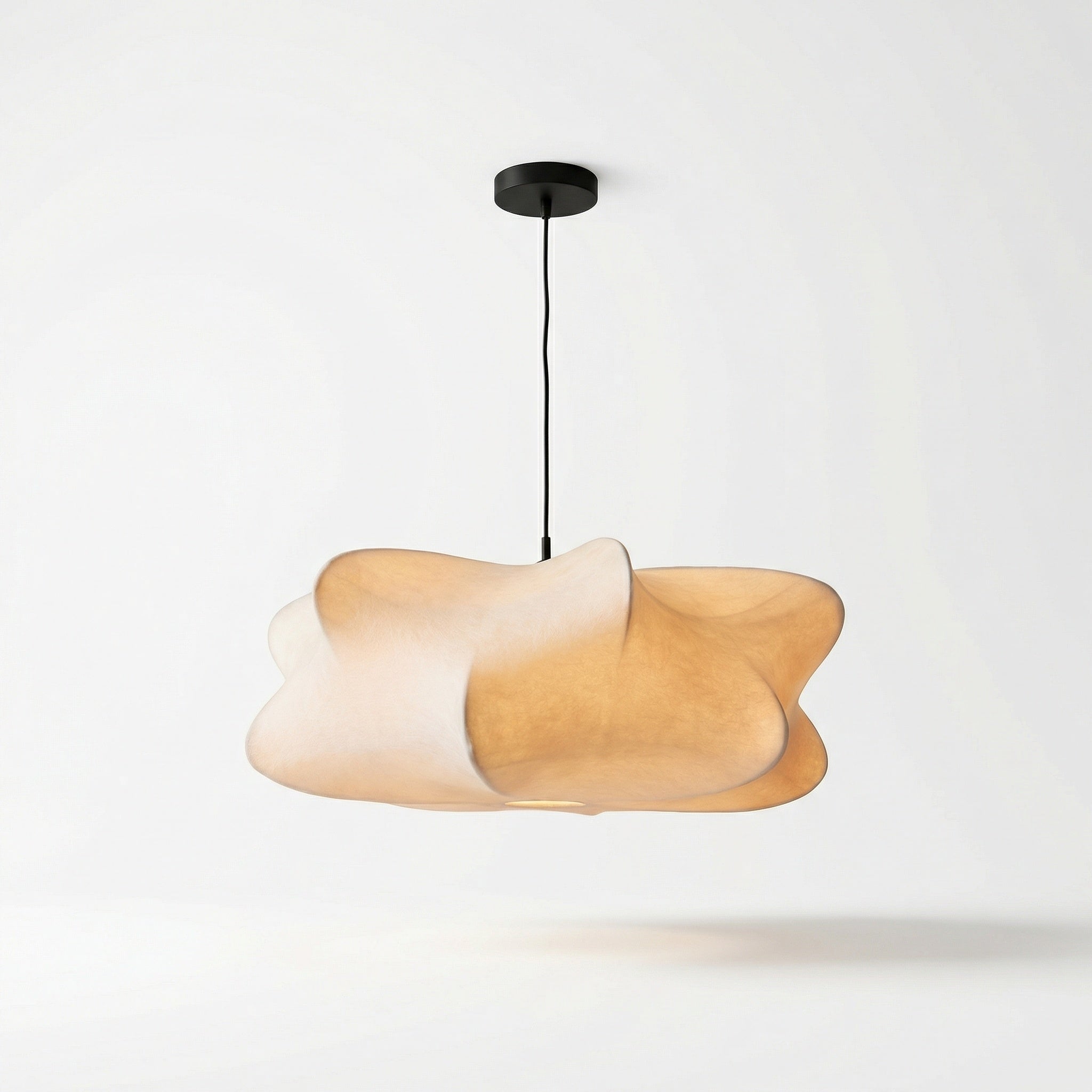 lampa suspendata lunea, 60 × 28 cm abajur din mătase, homedit - Image 2