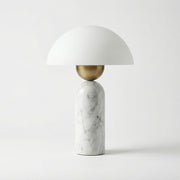 lampa marmura alba, 45 cm h, sticla, Aliora homedit - Image 2