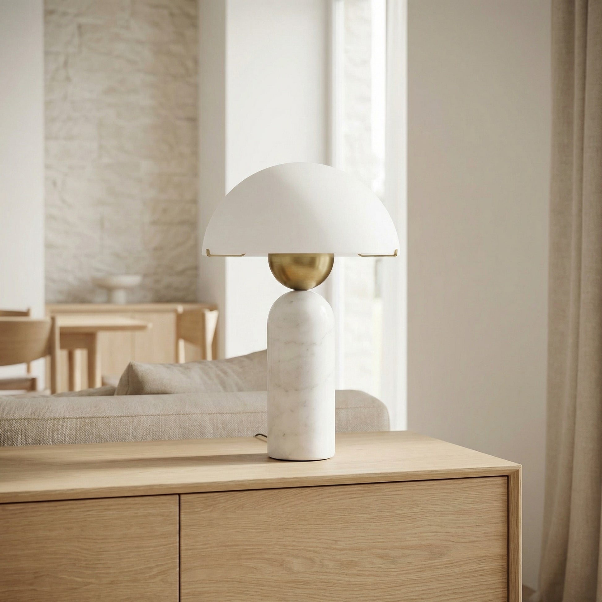 lampa marmura alba, 45 cm h, sticla, Aliora homedit - Image 3
