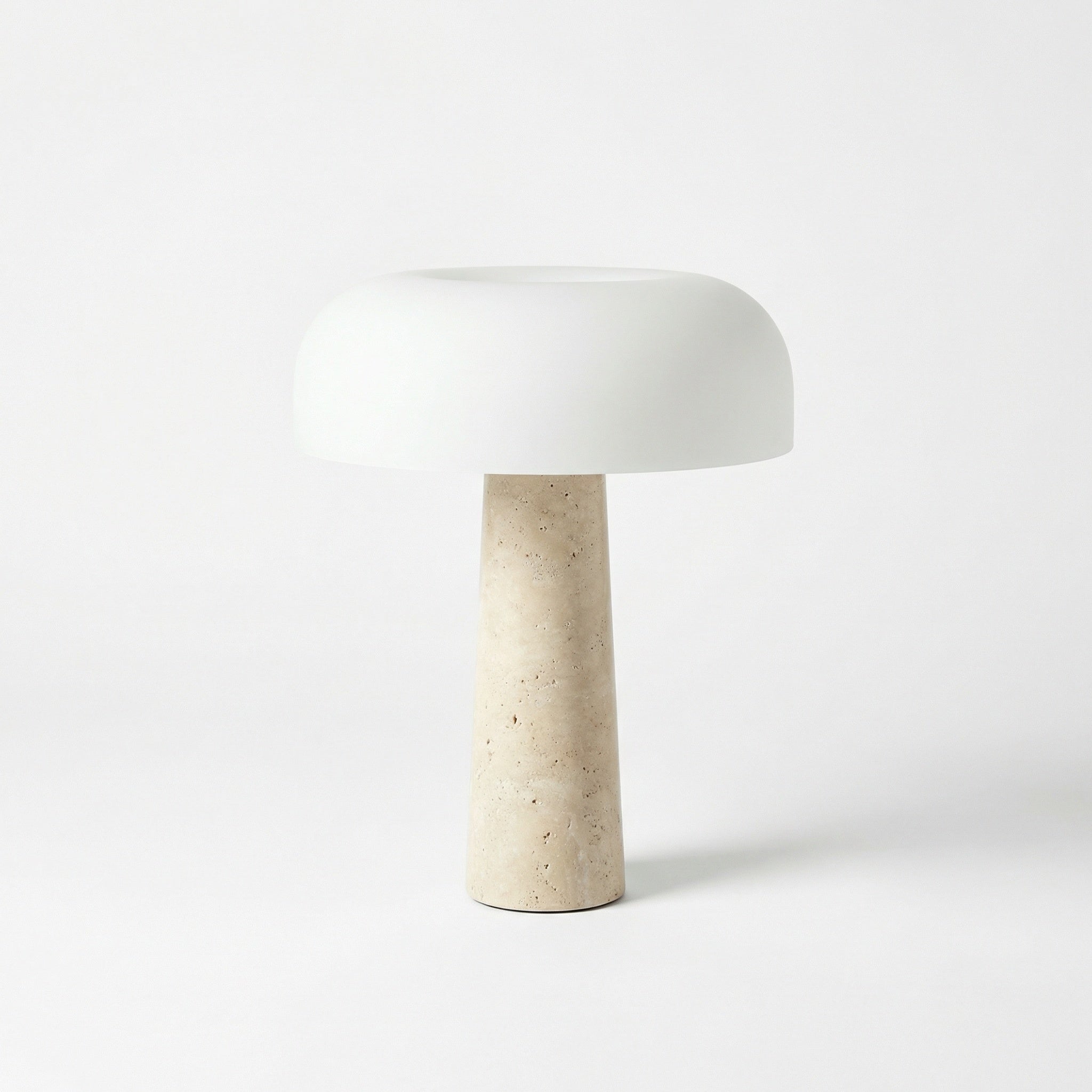 lampa 40 cm h, travertin si sticla mata, Lumora, homedit - Image 2