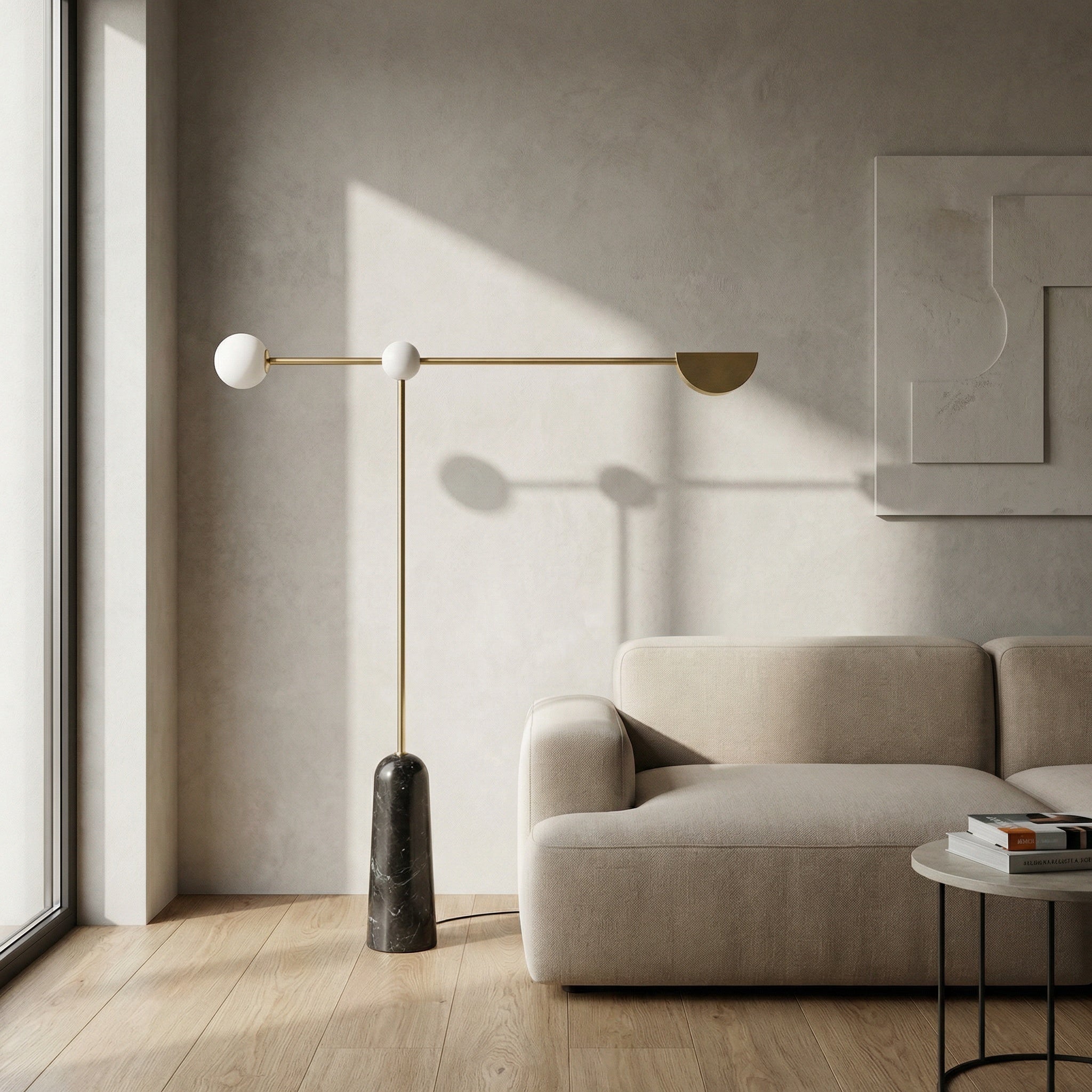 lampadar 150 cm h, marmura si auriu periat, Mono, homedit - Image 3