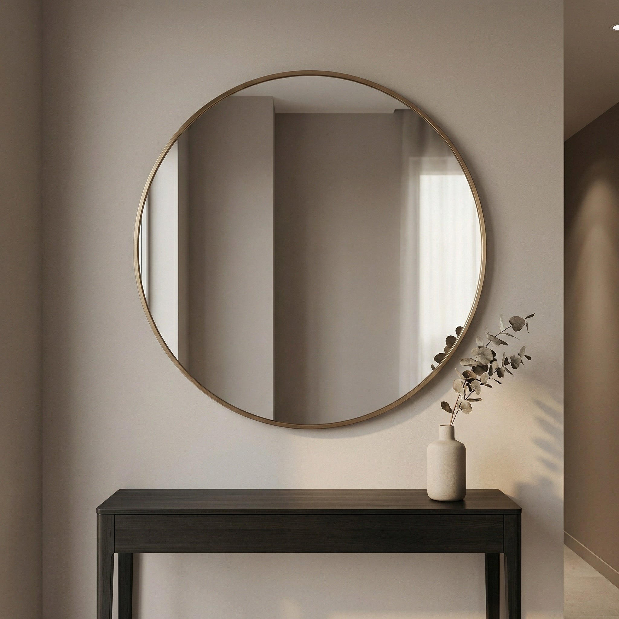 oglinda rotunda cu rama metalica neagra, 80 x 2,8 cm Coper, homedit - Image 3