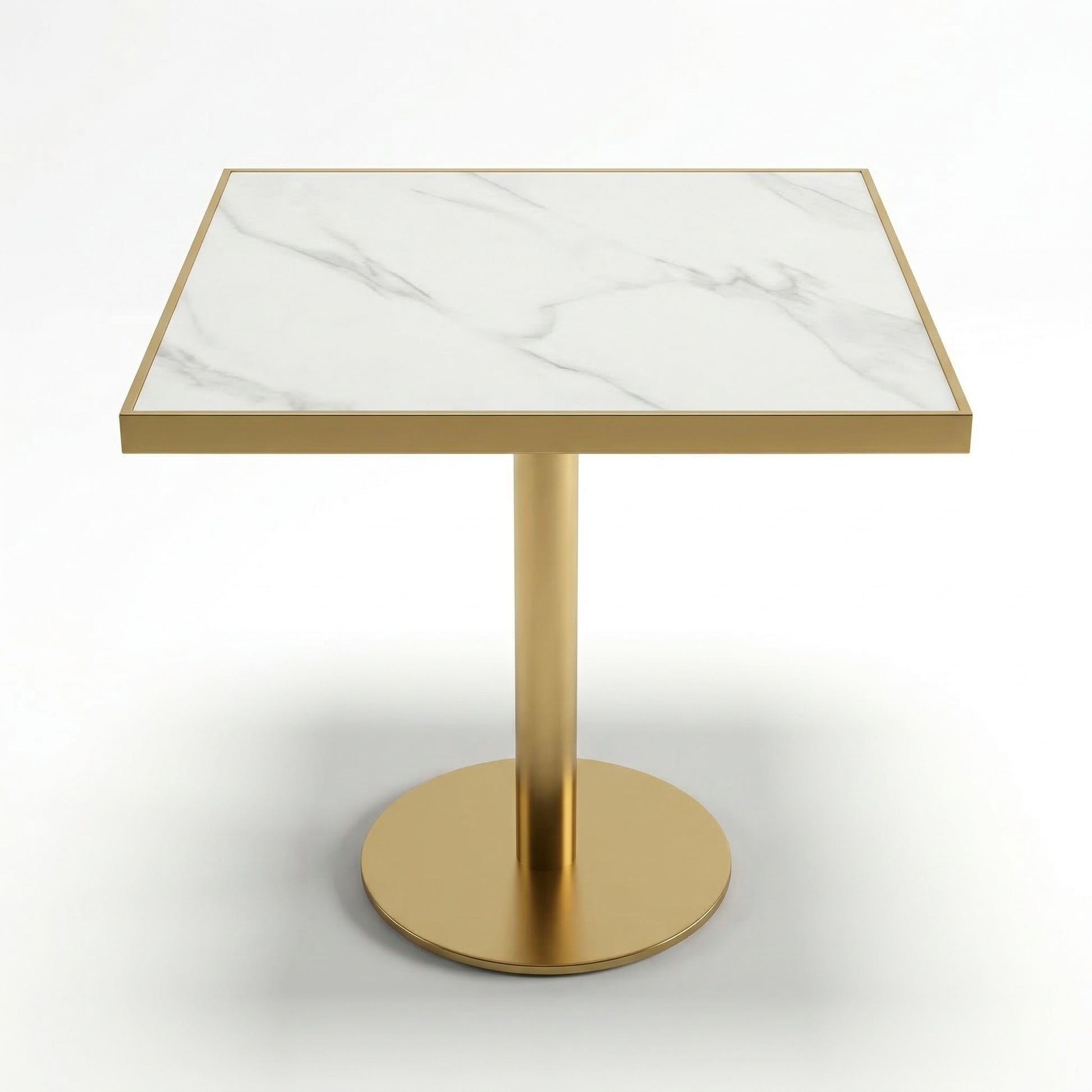 Masa cafenea Stilo, 70 x 75 cm, Auriu periat si piatra, Homedit - Image 2